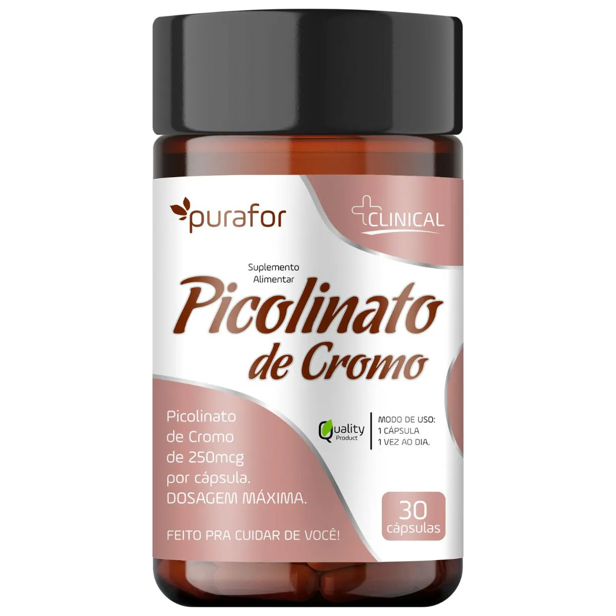1 SUPLEMENTO PICOLINA DE CROMO COM 30 CáPSULAS Neutro