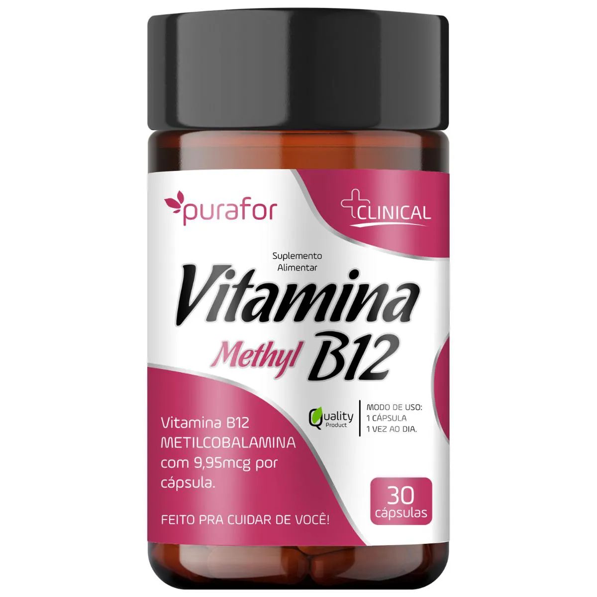 SUPLEMENTO VITAMINA B12 - METILCOBALAMINA COM 30 CáPSULAS Neutro