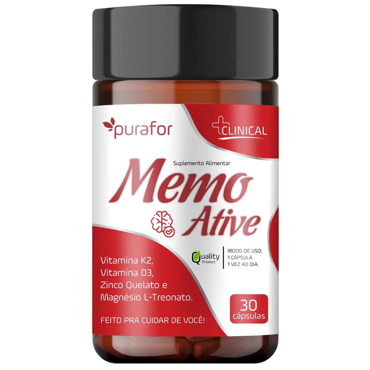 1 SUPLEMENTO MEMO ATIVE COM 30 CáPSULAS MEMóRIA E PERFORMANCE MENTAL Neutro