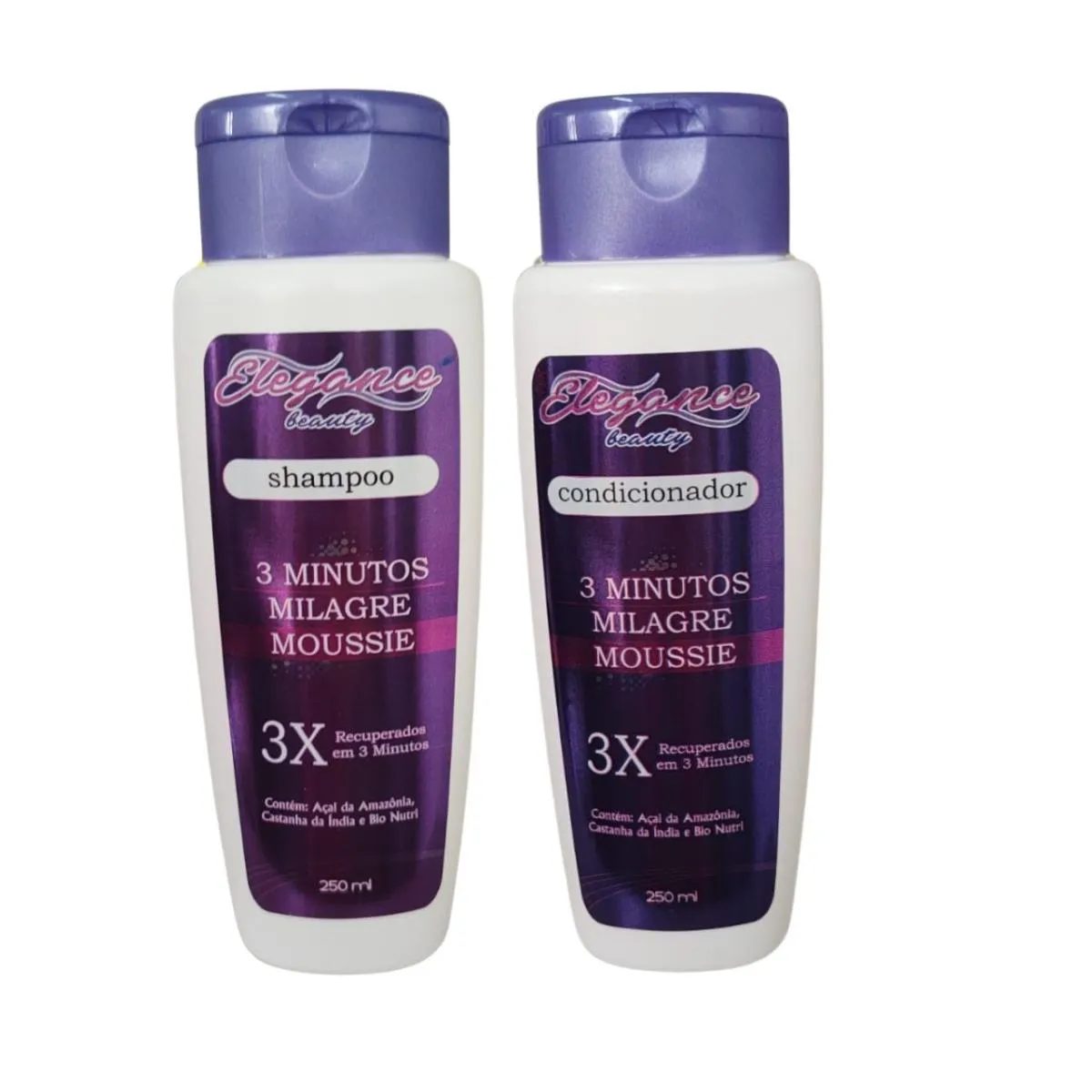 KIT 3 MINUTOS MILAGRE ELEGANCE PARIS COLOR: SHAMPOO + CONDICIONADOR 250ML