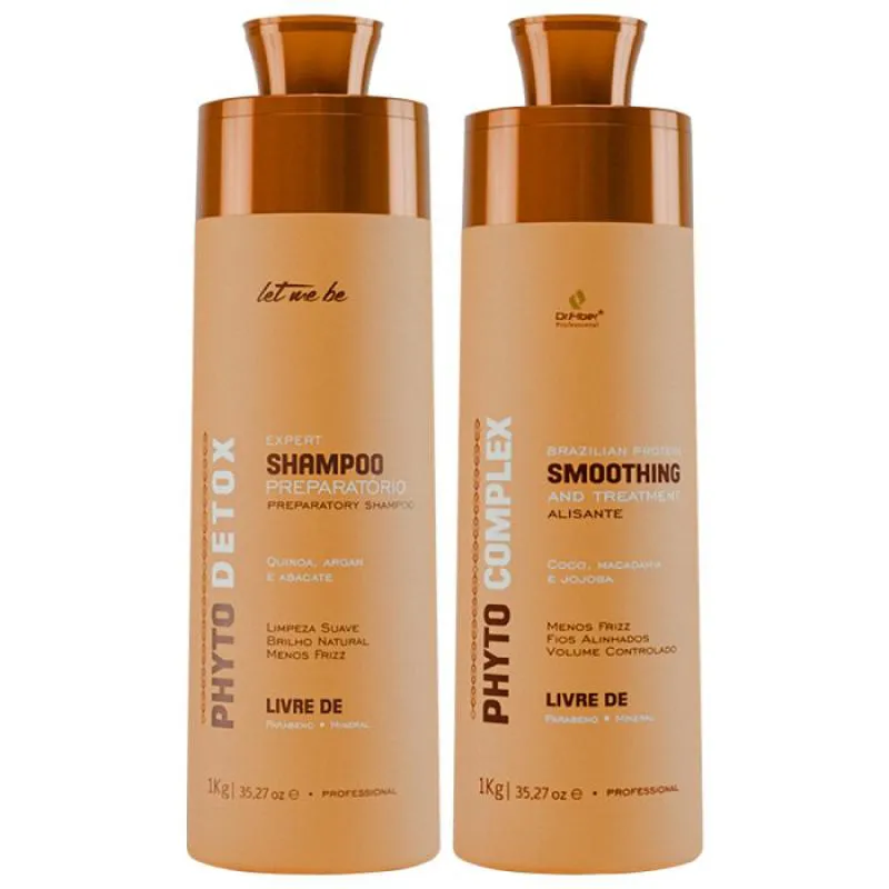 KIT ESCOVA PROGRESSIVA PHYTO COMPLEX LITRO + SHAMPOO PREPARATóRIO PHYTO DETOX LITRO
