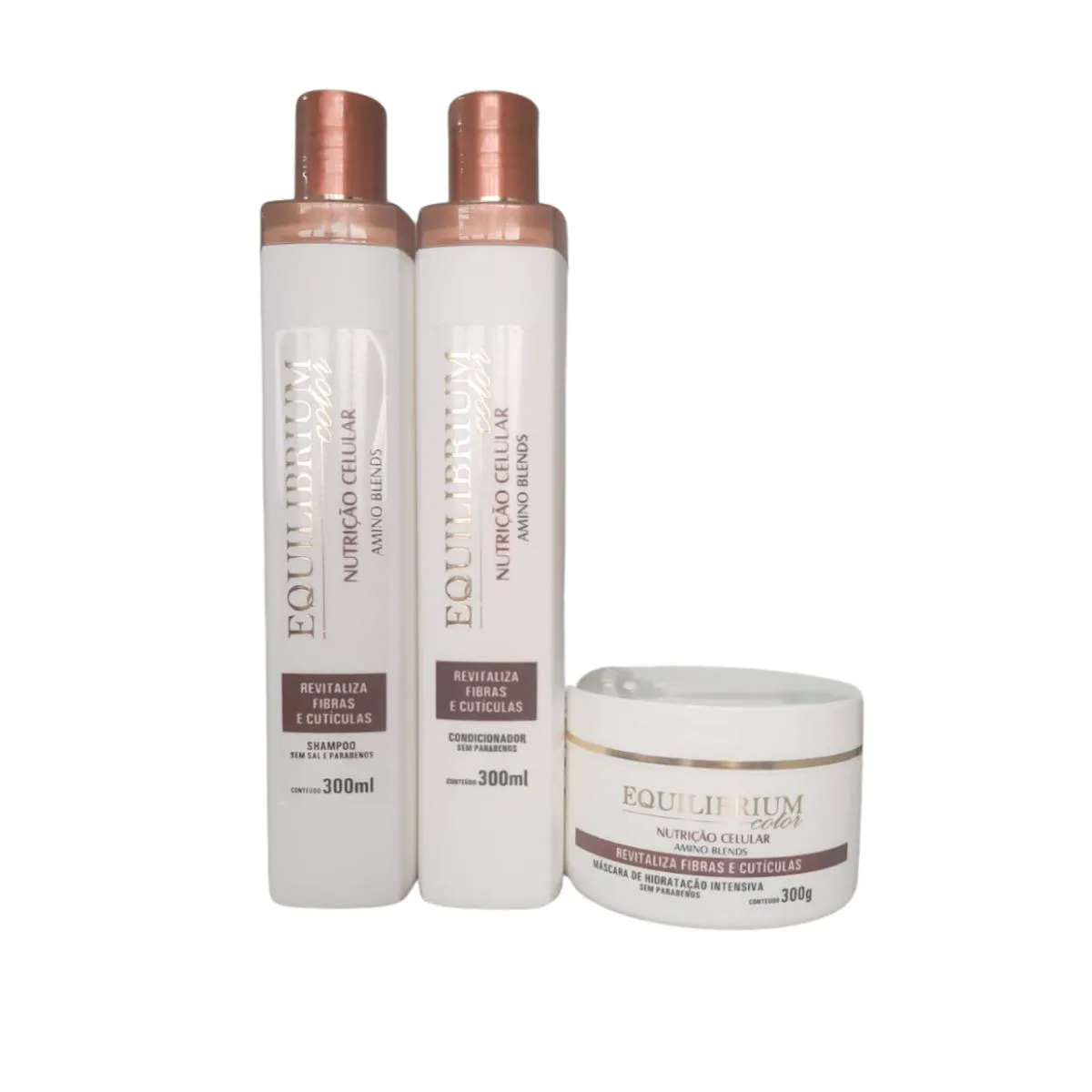 KIT NUTRIçãO CELULAR AMINO BLENDS EQUILIBRIUM PARIS COLOR: SHAMPOO + CONDICIONADOR + MáSCARA 300ML