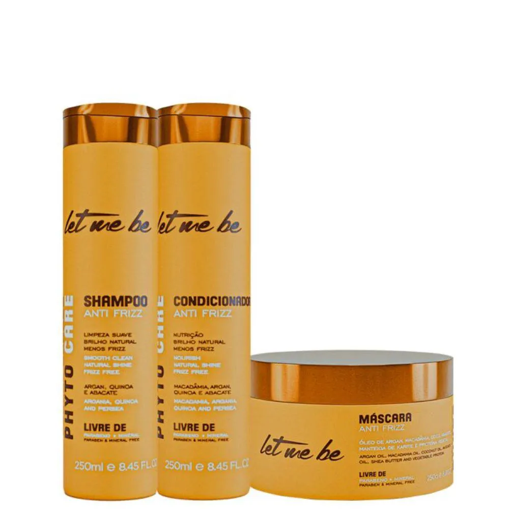 KIT PHYTO CARE ANTI FRIZZ - SHAMPOO + CONDICIONADOR + MáSCARA 250G