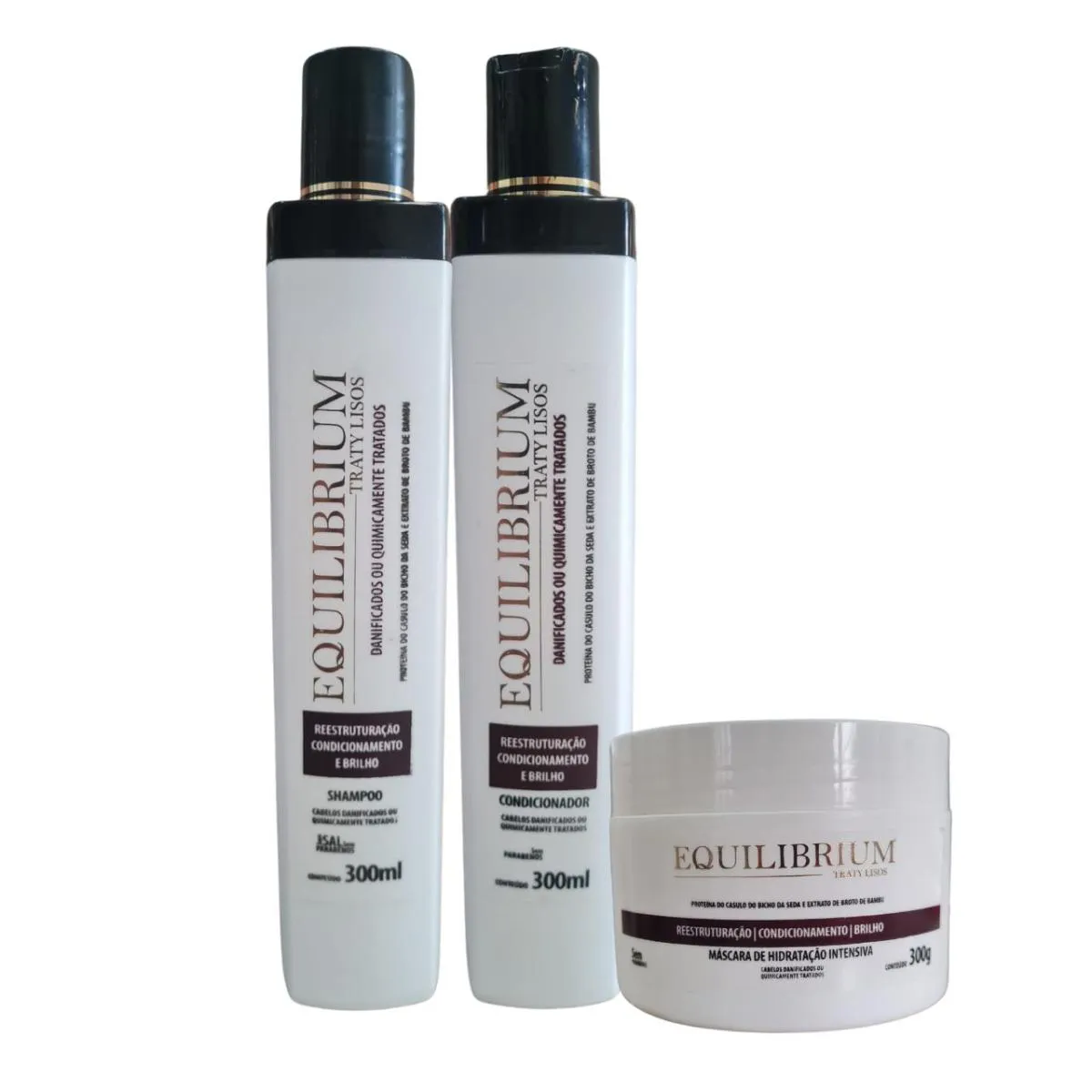 TRIO PARA CABELOS DANIFICADOS EQUILIBRIUM PARIS COLOR: SHAMPOO + CONDICIONADOR + MáSCARA 300ML
