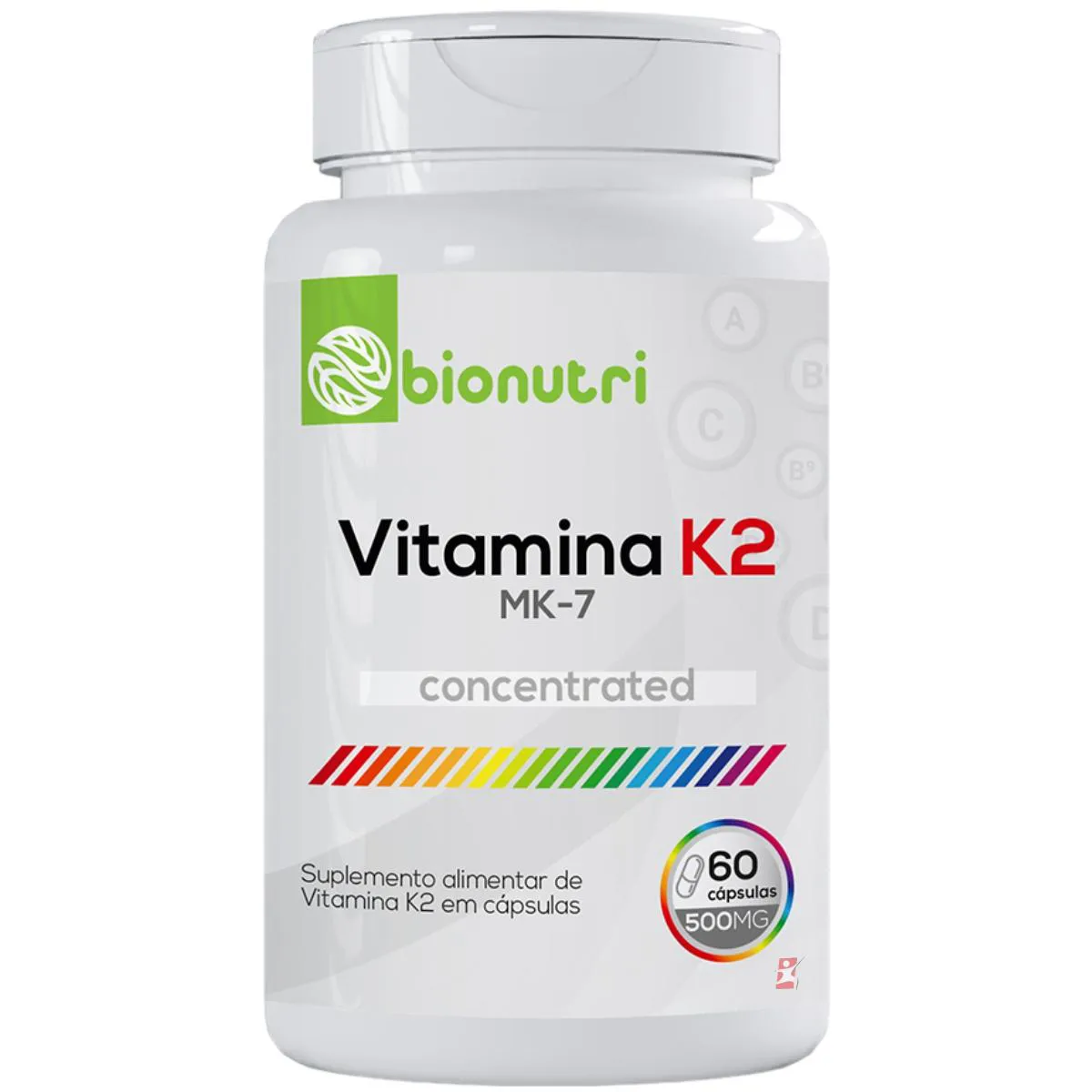 VITAMINA K2 CONCENTRADA MENAQUINONA MK-7 60 CAPS - BIONUTRI