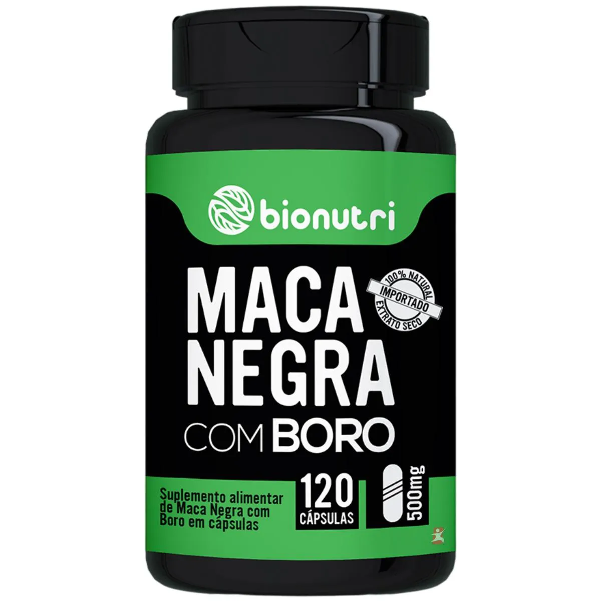 MACA PERUANA NEGRA COM BORO + VITAMINAS B6 + D + ZINCO 120 CAPSULAS - 100% NATURAL