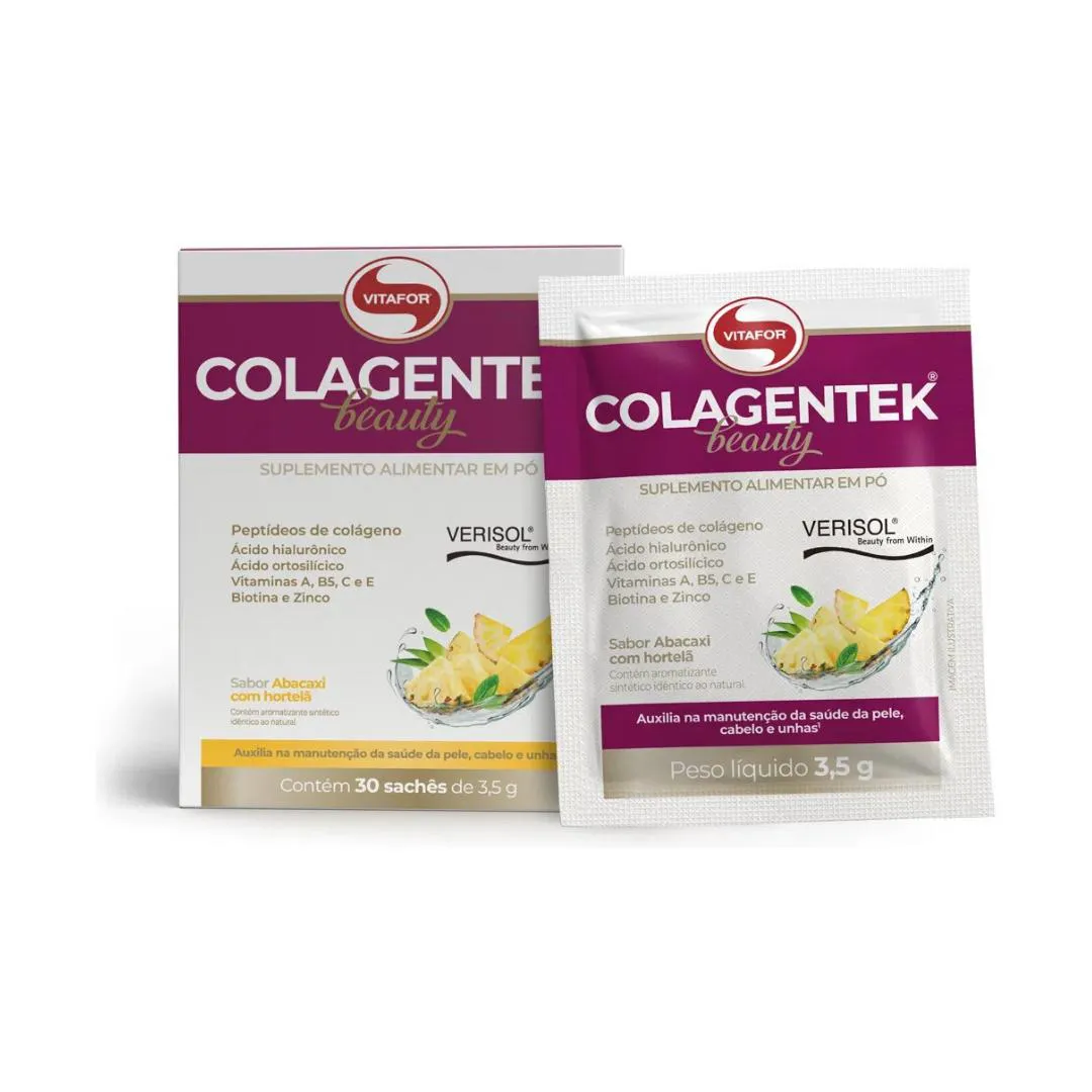 COLAGENTEK BEAUTY VERISOL 30 SACHêS ABACAXI C/ HORTELã VITAFOR