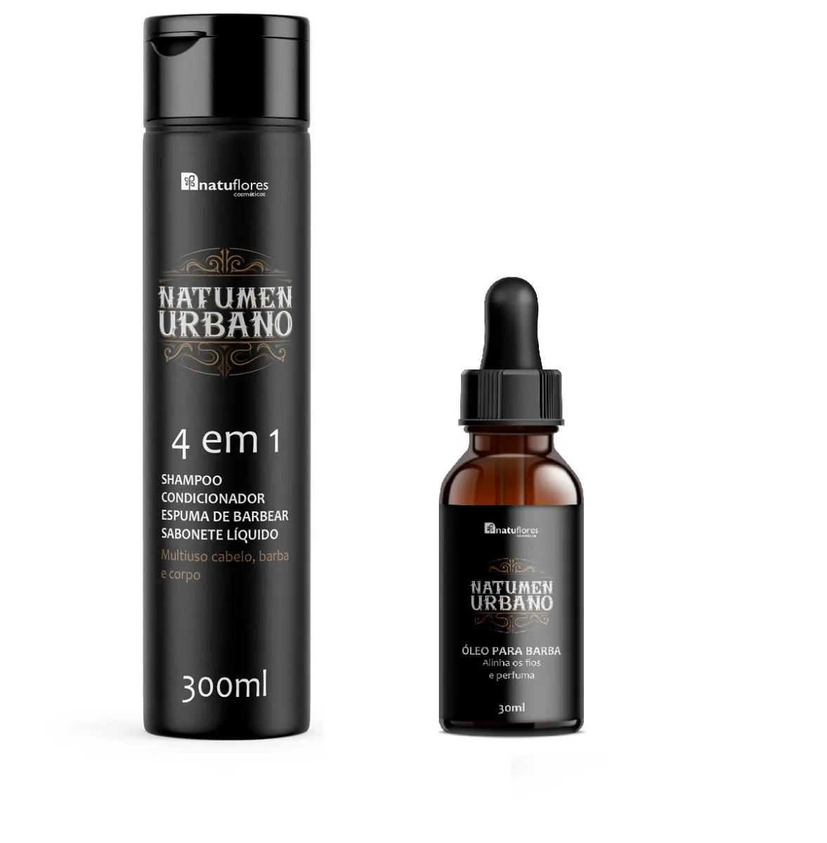 SHAMPO + OLEO PARA BARBA + HIDRATAçãO + ALINHA FIOS 30ML