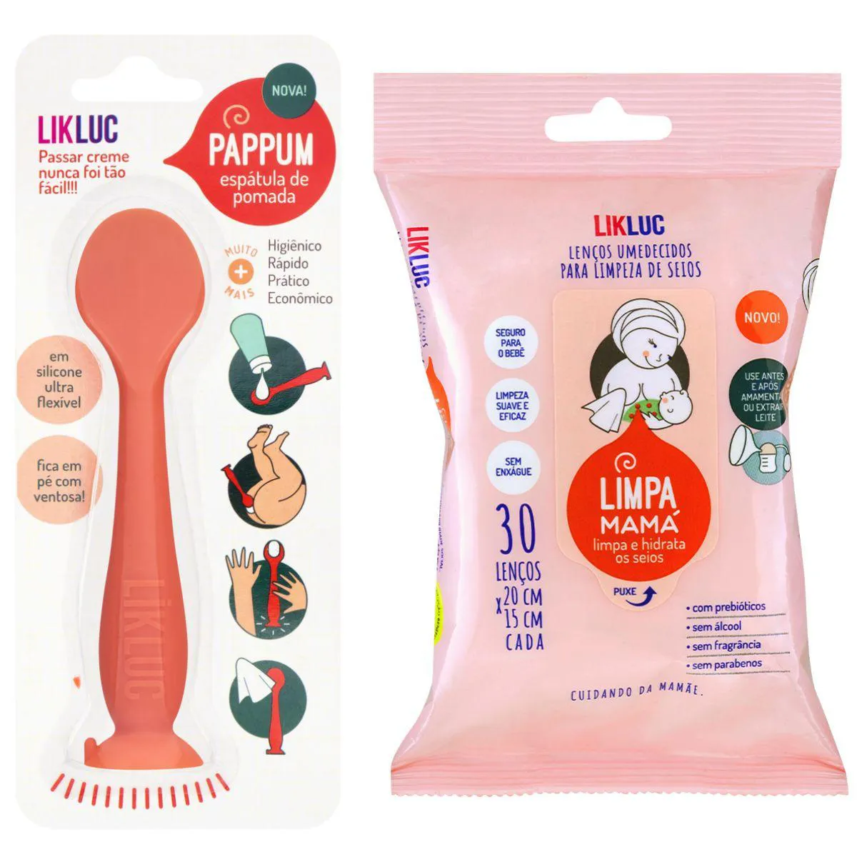 KIT LIMPA MAMÁ + PAPPUM APLICAÇÃO POMADAS E CREMES - LIKLUC