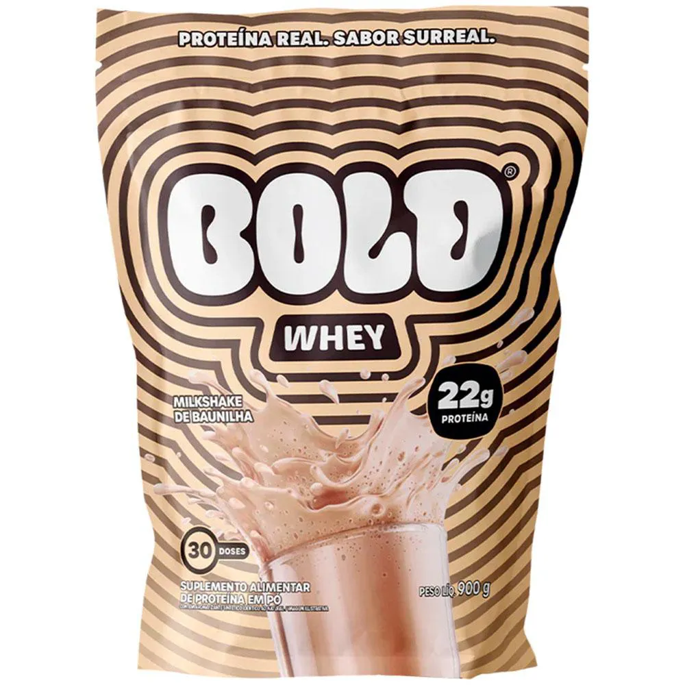 BOLD WHEY PROTEIN 3W (900G) - MILKSHAKE DE BAUNILHA - BOLD