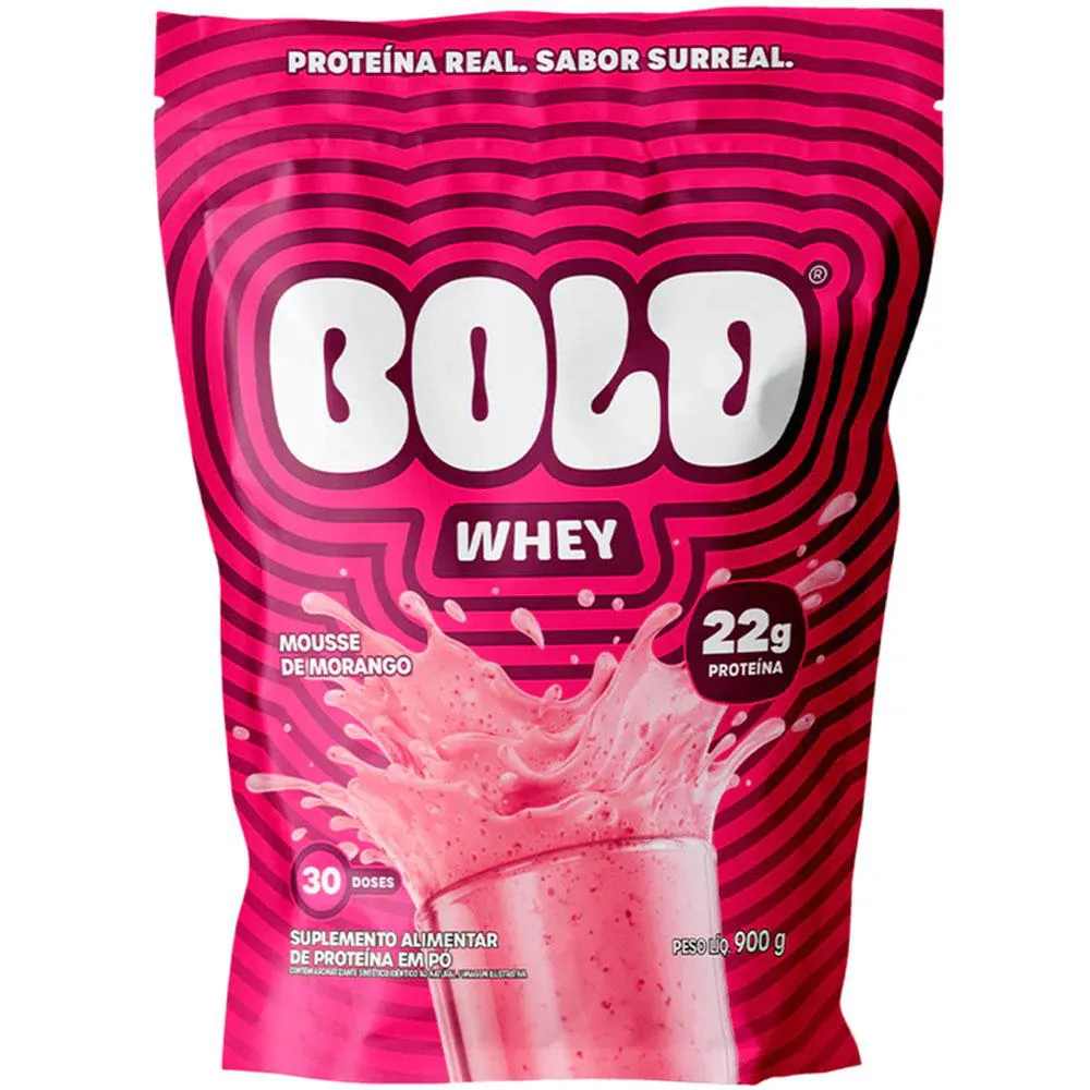 BOLD WHEY PROTEIN 3W (900G) - MOUSSE DE MORANGO - BOLD