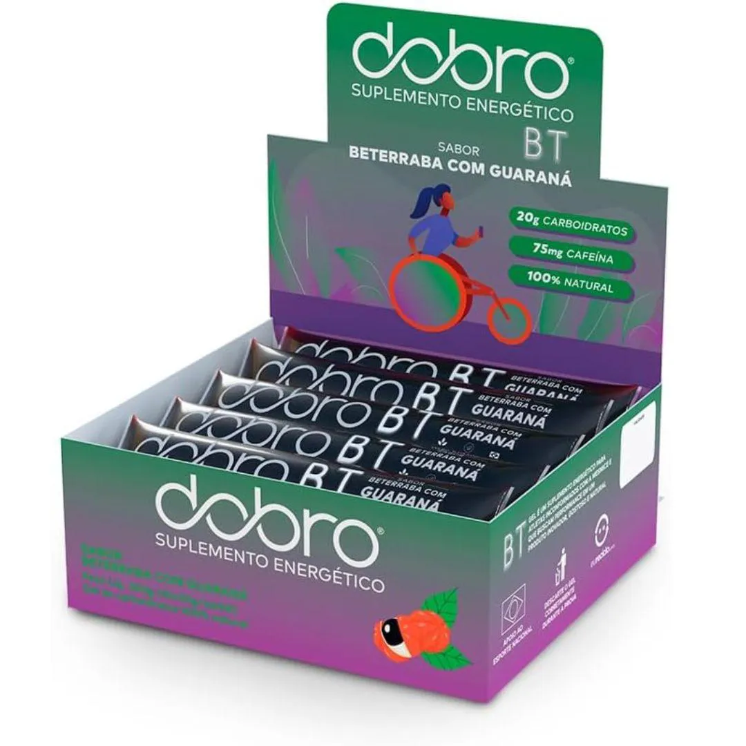 CAIXA COM 10 SACHES BT GEL DE CARBOIDRATO DOBRO GUARANA COM CAFEINA  - (30G CADA)