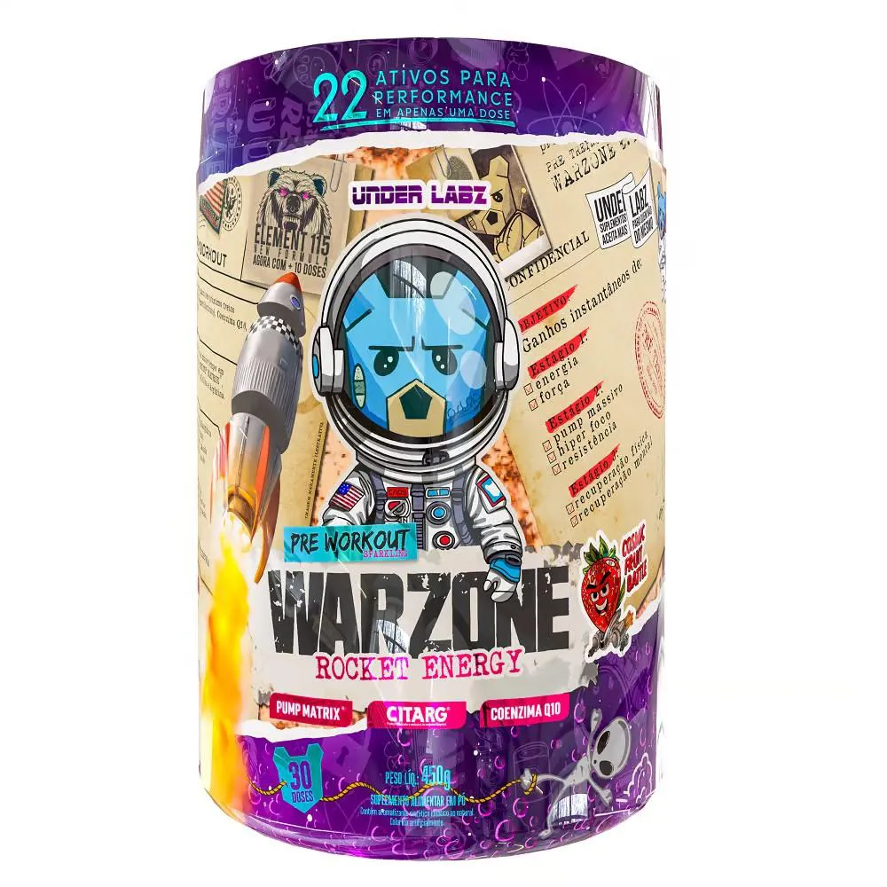 PRé TREINO WARZONE ROCKET ENERGY FRUIT BATLE 450G - UNDER LABZ