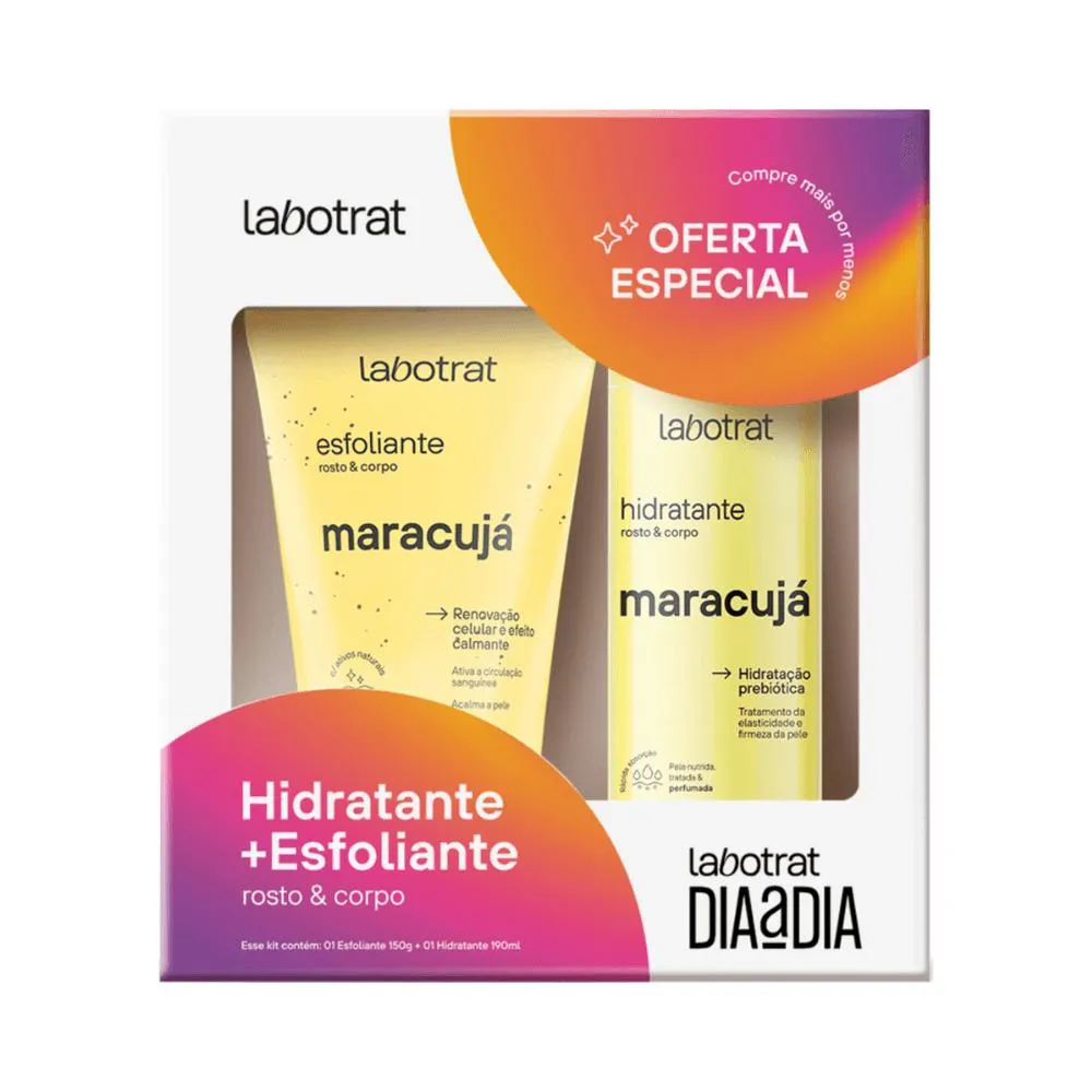KIT LABOTRAT DIA A DIA LABOTRAT ESFOLIANTE + HIDRATANTE MARACUJá 190ML