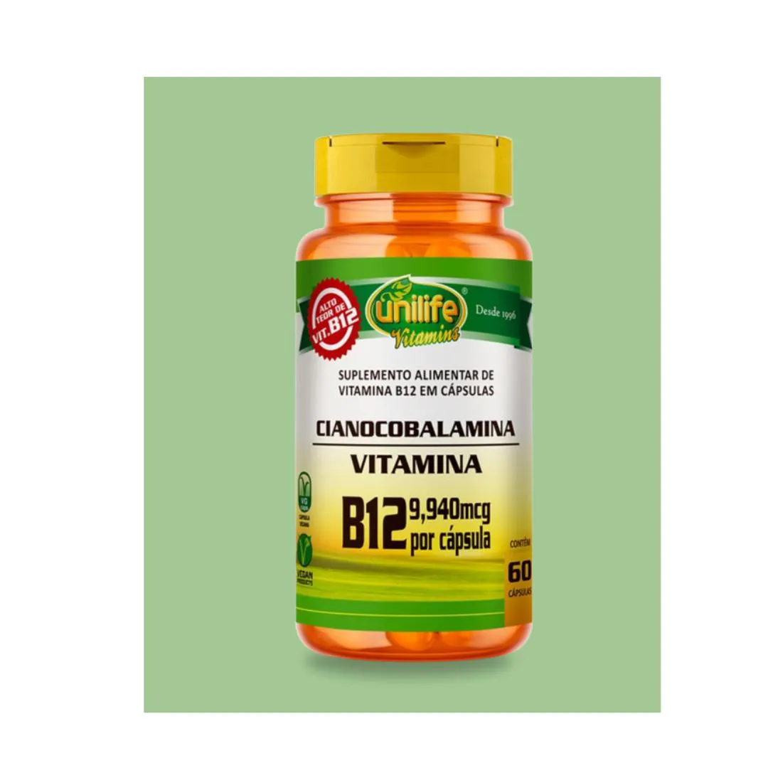 VITAMINA B12 (CIANOCOBALAMINA)  - 450MG - 60 CáPSULAS - UNILIFE