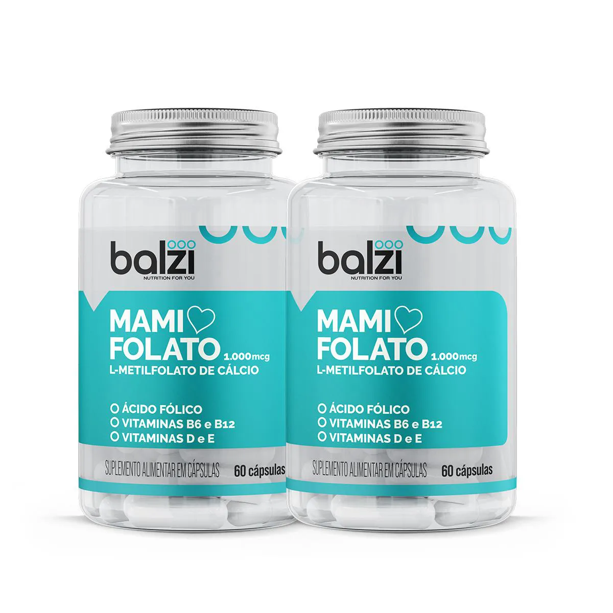 KIT 4 MESES - 2 UNIDADES DE MAMIFOLATO L- METILFOLATO DE CáLCIO 1000MCG - 60 CáPSULAS