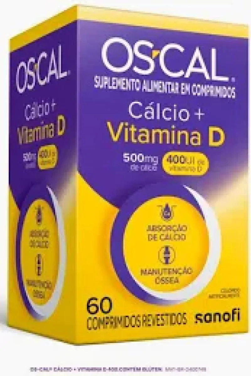 OSCAL D CáLCIO 500MG COM VITAMINA D 400UI COM 60 COMPRIMIDOS