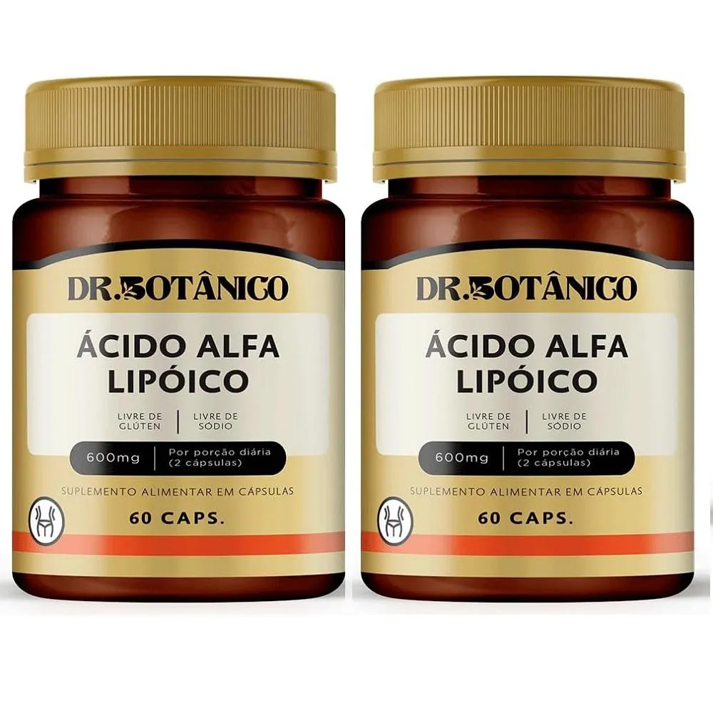 KIT 02 ACIDO ALFA LIPOLICO 600MG 60CAPS DR. BOTANICO