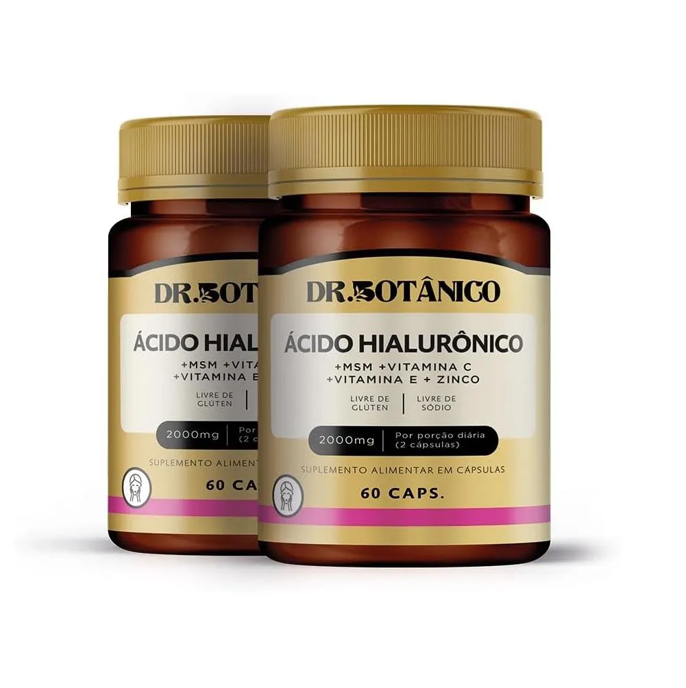 KIT 02 ACIDO HIALURONICO 2000MG 60CAPS DR. BOTANICO