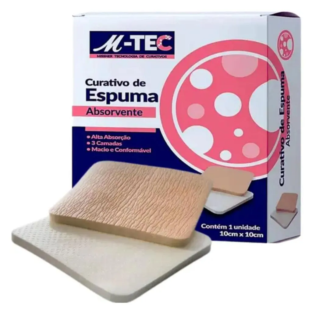 KIT 2 CURATIVO ESPUMA ABSORVENTE SILICONE 10CMX10CM