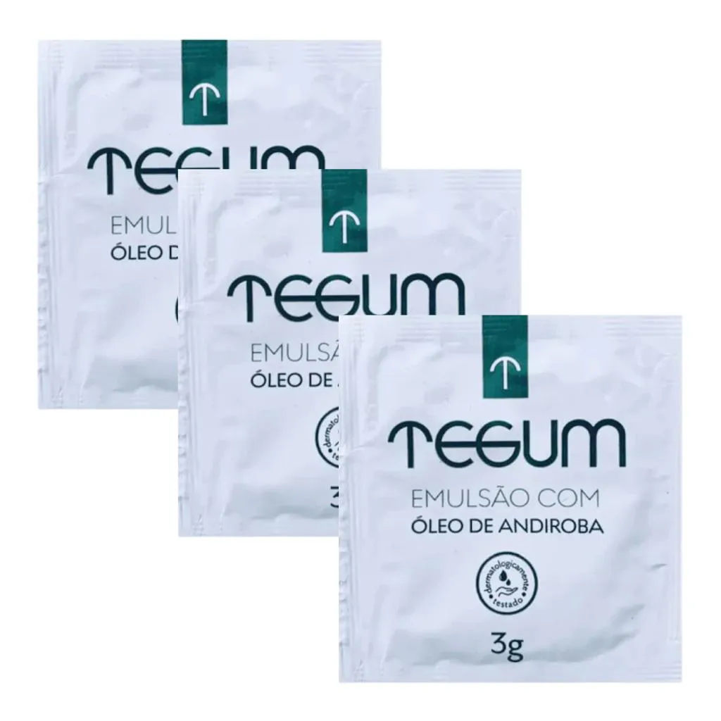 KIT 3 SACHE EMULSãO COM ÓLEO DE ANDIROBA TEGUM 3G
