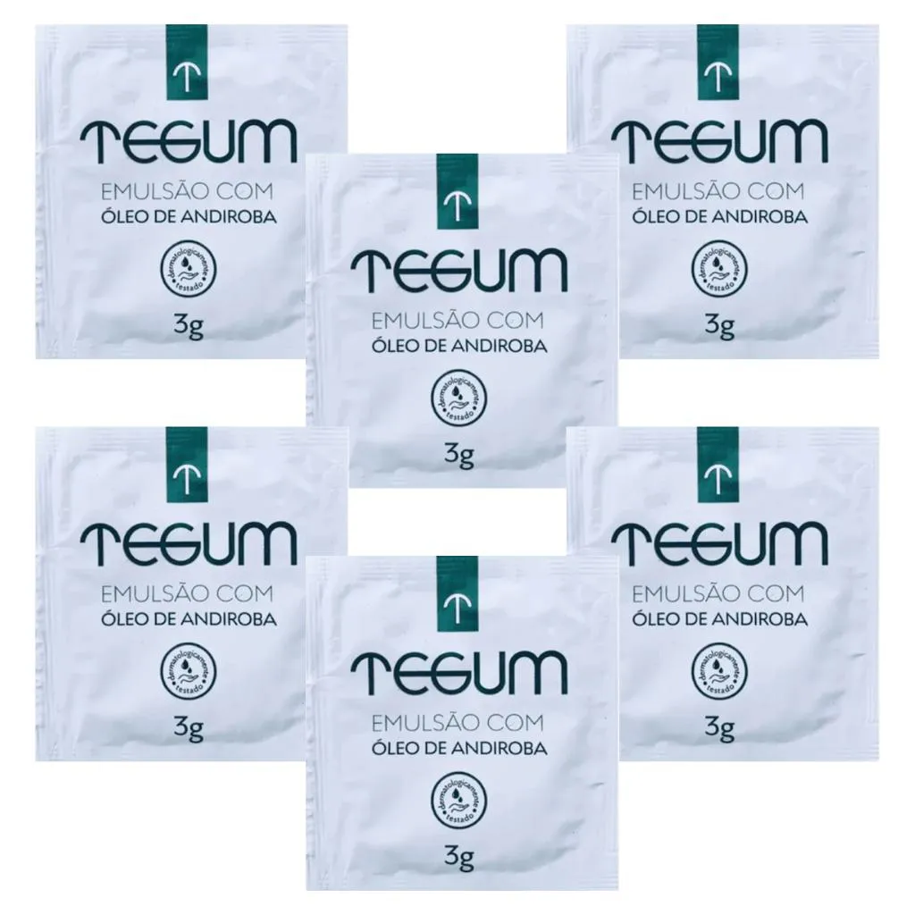 KIT 6 SACHE EMULSãO COM ÓLEO DE ANDIROBA TEGUM 3G