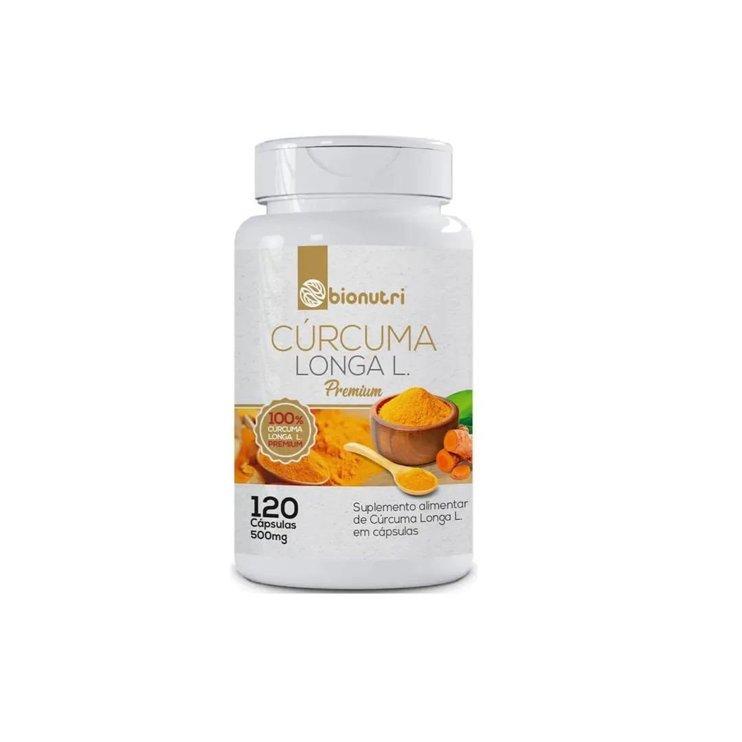 CúRCUMA LONGA PREIMUM 500 MG 120 CáPSULA AçAFRãO TUMéRICO AçAFRãO ÍNDIA - BIONUTRI