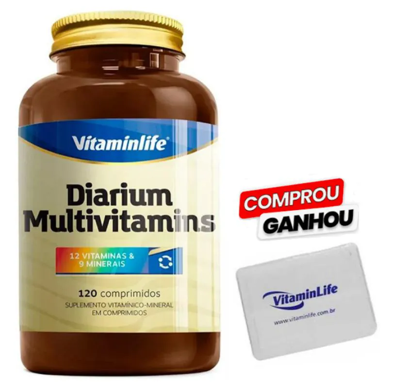 MULTIVITAMíNICO DIARIUM 120 CáPSULAS + BRINDE 1X PORTA CáPSULAS - VITAMINLIFE
