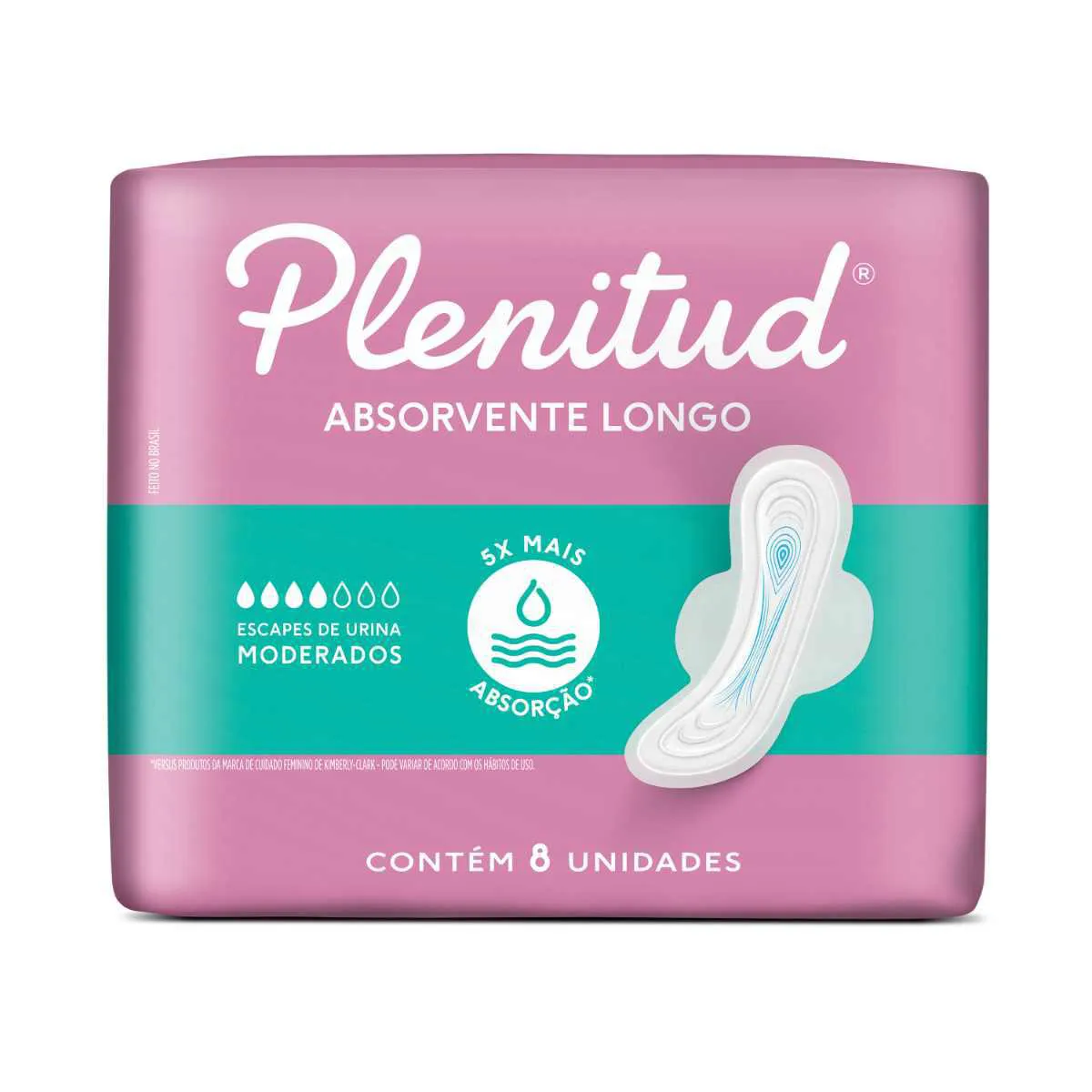 Absorvente Plenitud Femme Longo com Abas Feminino Absorção Leve a Moderada 8 unidades
