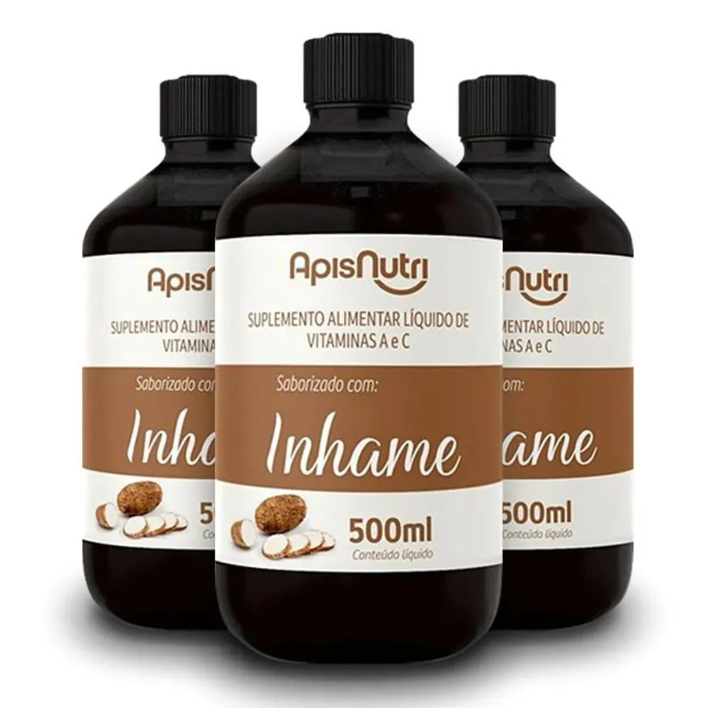 KIT 3 ELIXIR DE INHAME VITAMíNICO 500ML APISNUTRI
