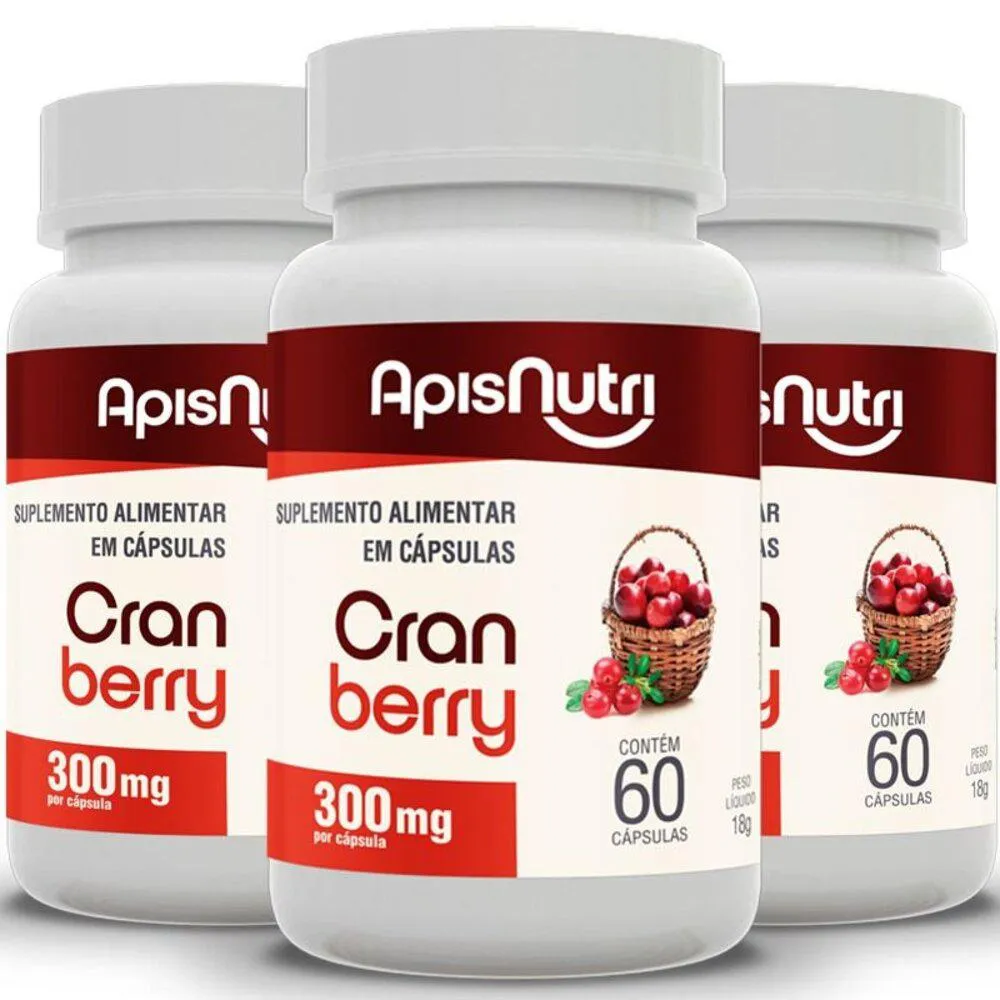KIT 3 CRANBERRY APISNUTRI 60 CáPSULAS