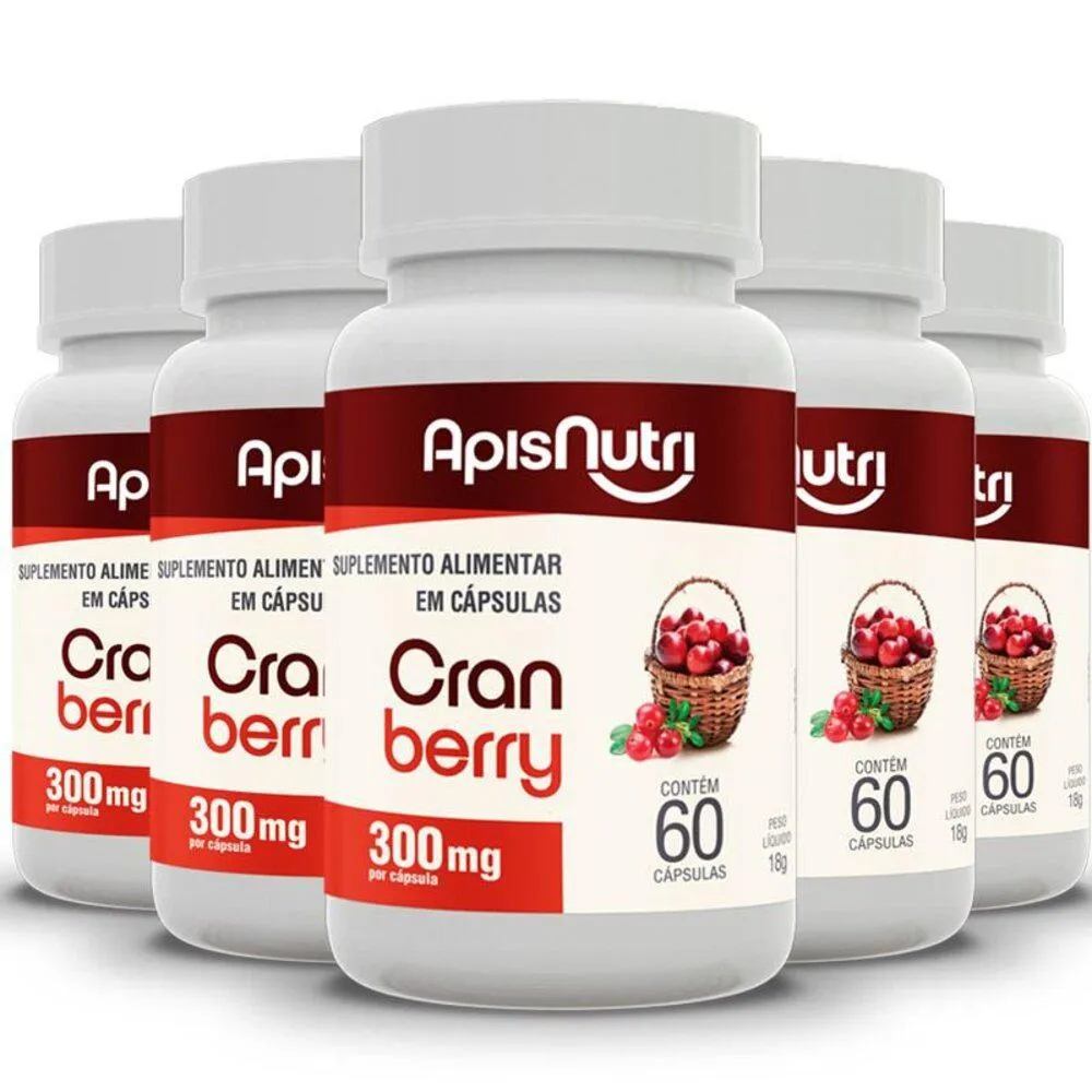 KIT 5 CRANBERRY APISNUTRI 60 CáPSULAS
