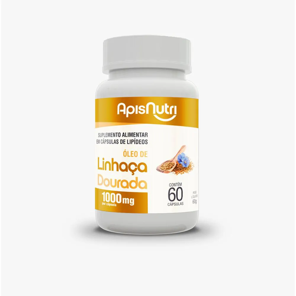 ÓLEO DE LINHAçA 1000MG APISNUTRI 60 CáPSULAS