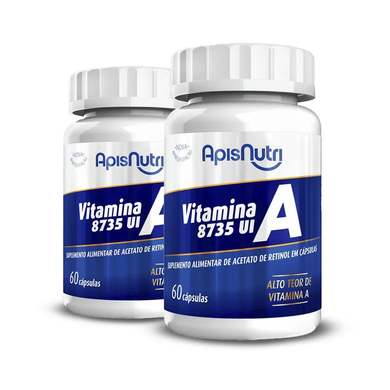 KIT 2 VITAMINA A APISNUTRI 60 CáPSULAS