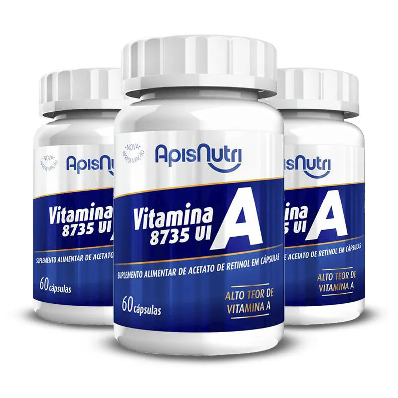 KIT 3 VITAMINA A APISNUTRI 60 CáPSULAS