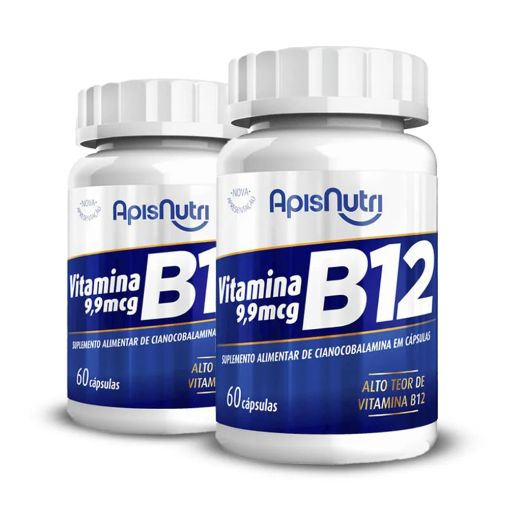 KIT 2 VITAMINA B12 APISNUTRI 60 CáPSULAS