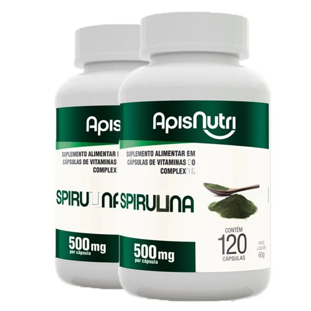 KIT 2 SPIRULINA APISNUTRI 120 CáPSULAS