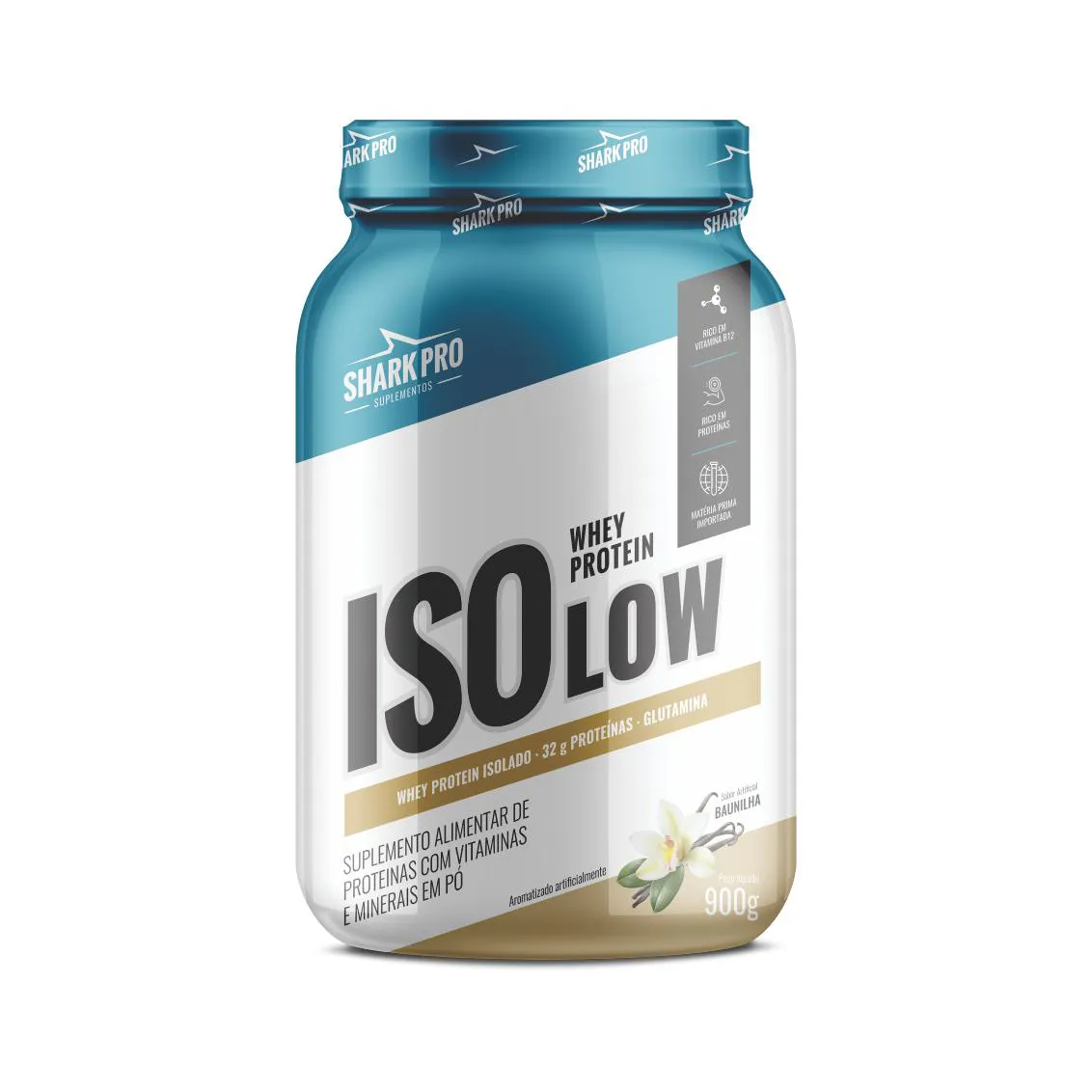 ISOLOW- WHEY PROTEIN ISOLADA - WPI - POTE 900G SABOR BAUNILHA