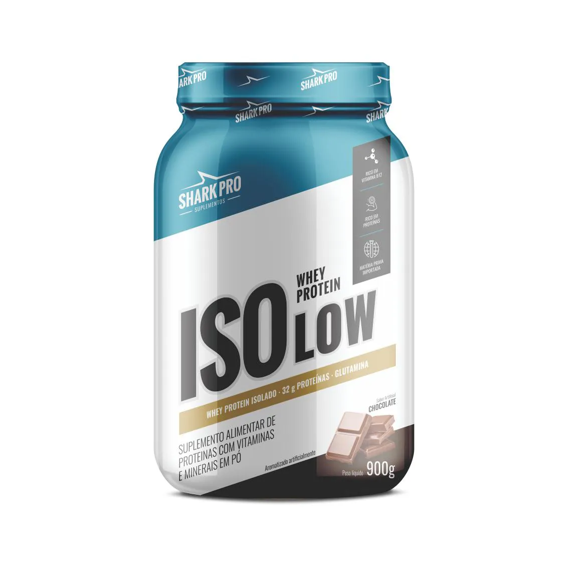 ISOLOW- WHEY PROTEIN ISOLADA - WPI - POTE 900G SABOR CHOCOLATE