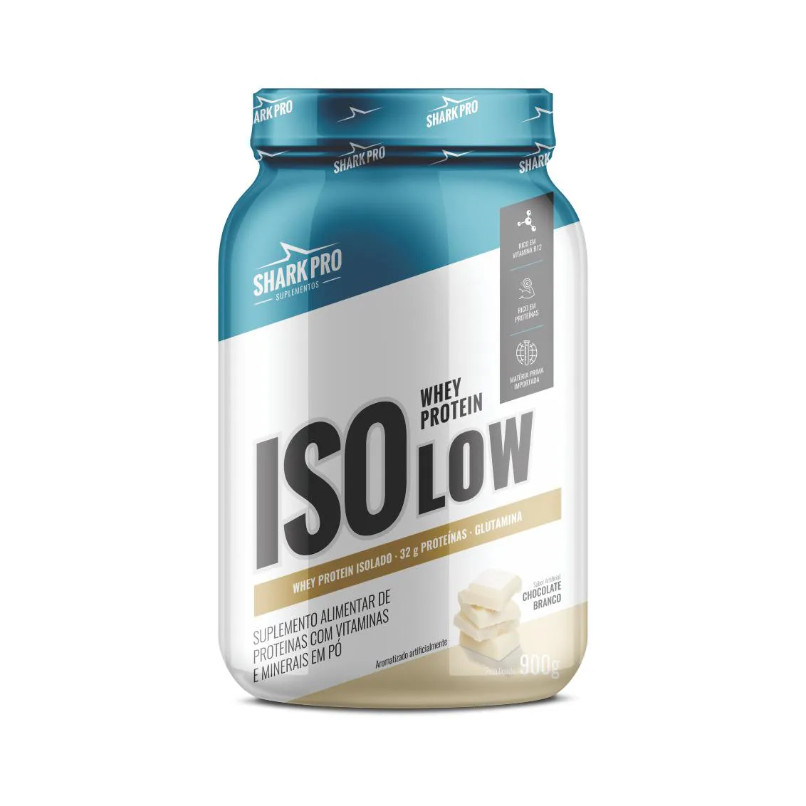 ISOLOW- WHEY PROTEIN ISOLADA - WPI - POTE 900G SABOR CHOCOLATE BRANCO