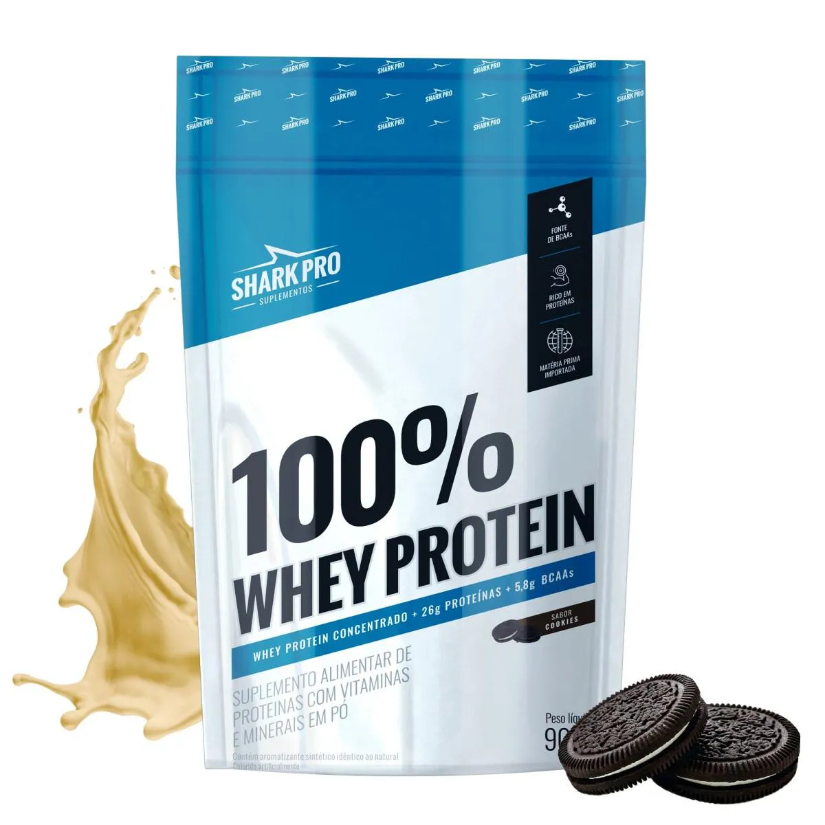 SHARK PRO - 100% WHEY PROTEIN - 900G - COOKIES