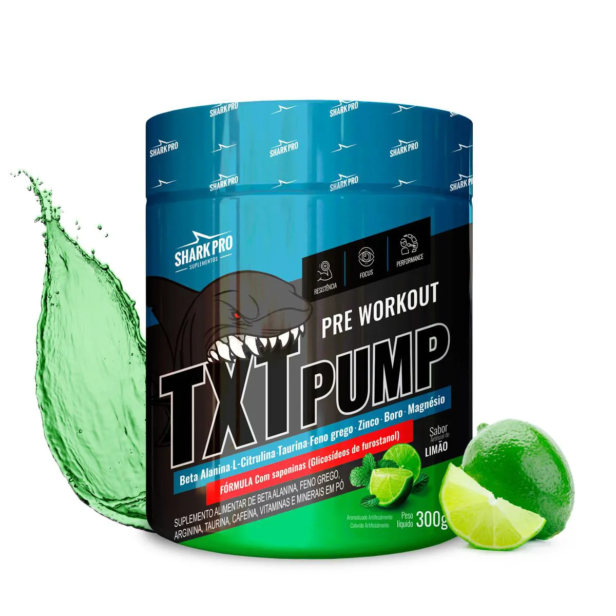 SHARK PRO - TXT PUMP PRé-TREINO - POTE 300G - LIMãO
