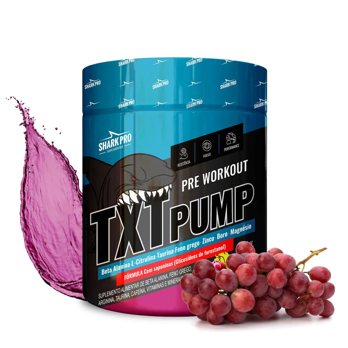 SHARK PRO - TXT PUMP PRé-TREINO - POTE 300G - UVA