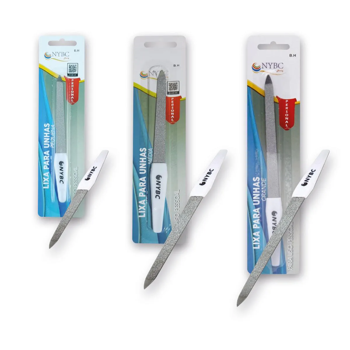KIT 3 LIXAS PARA UNHAS PEQUENA + MéDIA + GRANDE NYBC