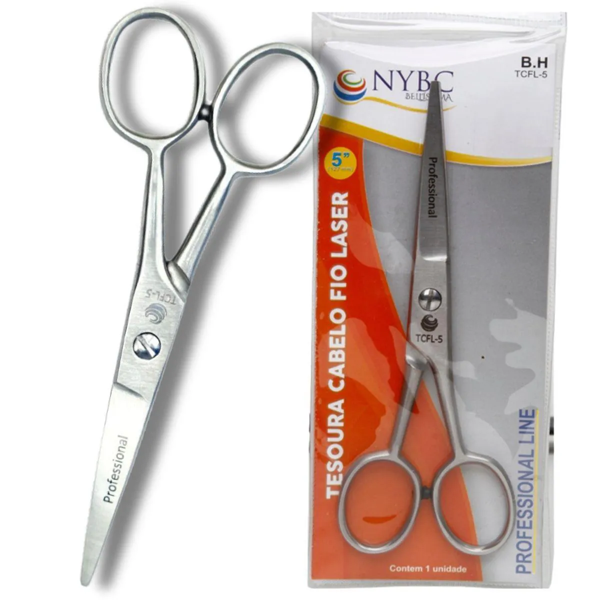 TESOURA CABELO FIO LASER 5" (12,7CM) INOX 420 NYBC