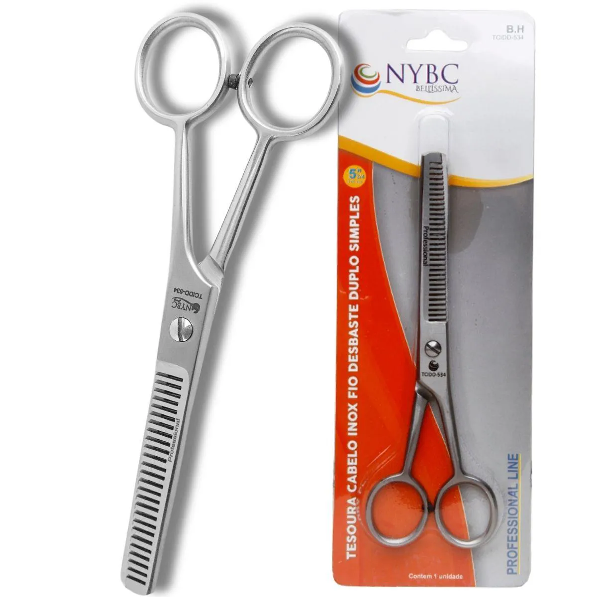 TESOURA CABELO INOX DESBASTE DUPLO 5 3/4" INOX 420 NYBC