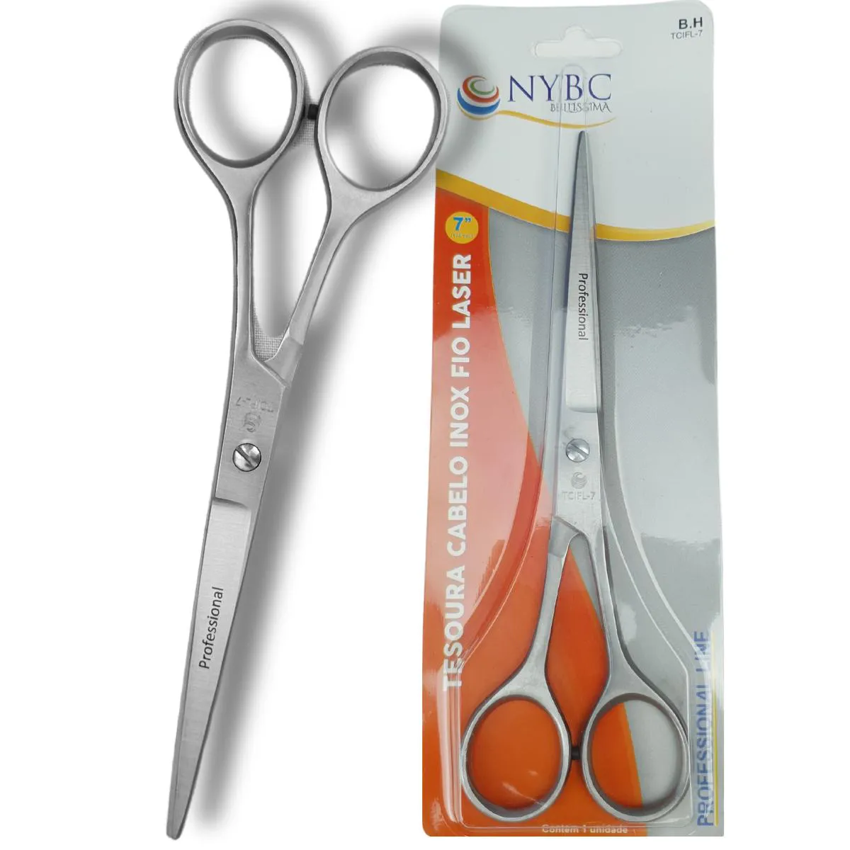 TESOURA CABELO INOX FIO LASER 7" INOX 420 NYBC