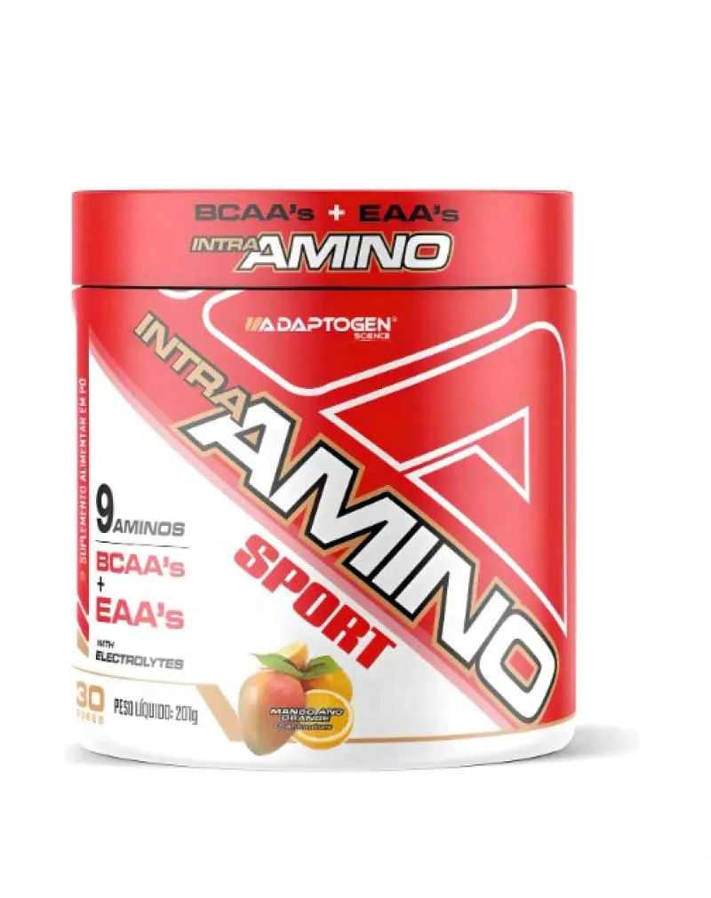 INTRA AMINO SPORT BCAA SABOR MANGA COM LARANJA EM POTE DE 196,8G ADAPTOGEN