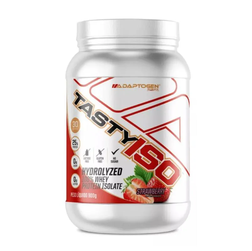 TASTY ISO WHEY ISOLADO 900G ADAPTOGEN - STRAWBERRY ( MORANGO )