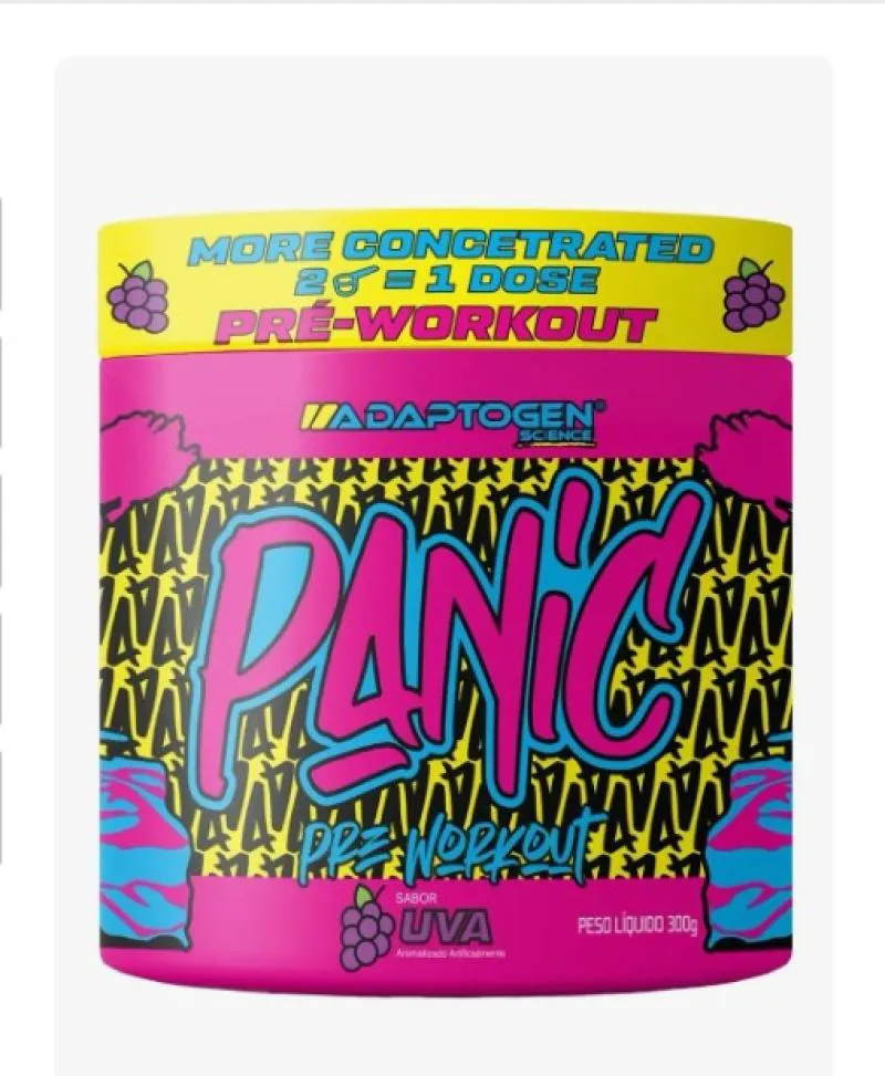 PANIC PRé TREINO COM CREATINA - SABOR UVA - 300G - ADAPTOGEN